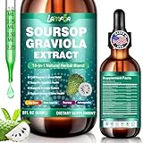 Soursop Bitters Liquid 10-in-1 with Ashwagandha, Black Seed Oil & Turmeric, Gotu Kola for Immune Support, Gut Health, Cell Regeneration & Antioxidant, Vegan, Non-GMO, Sugar-Free, 2 Fl Oz