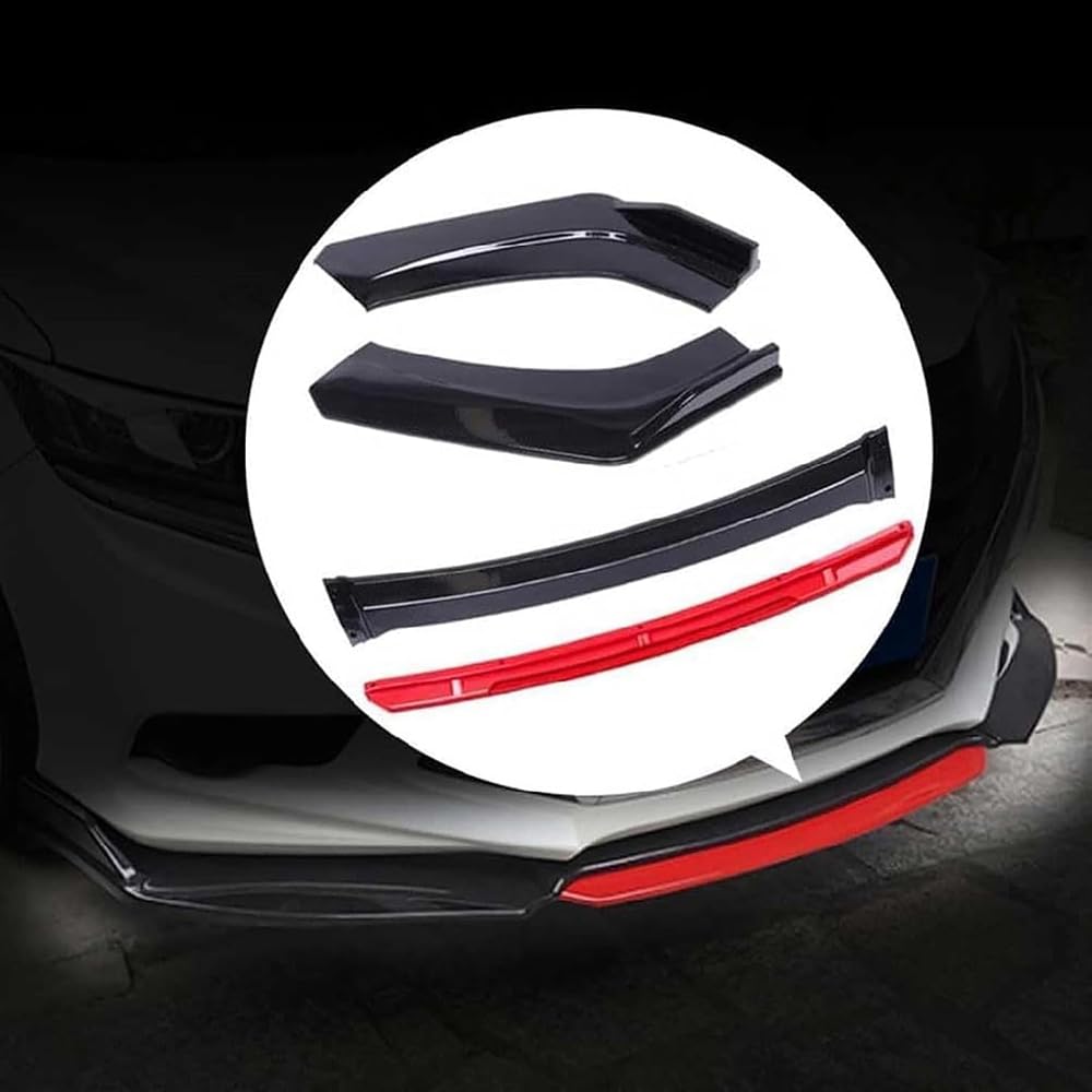 Spoiler per Labbro del Paraurti Anteriore per Hyundai I20 I20 N N-Line BC3 MK3 2021 2022 2023 2024 Spoiler Anteriore Splitter Canard Kit Corpo Tuning Ricambi Auto,F/Carbon Fiber Red