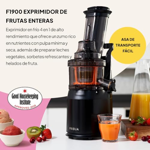 Miniatura 6 de Fridja F1900 - Extractor De Zumos Para Frutas Y Verduras, Exprimidor Lento De Prensado En Frío, Exprimidor Eléctrico Sin Bpa, 240w, Con Tamiz, Grifo Antigoteo, Licuadora Lenta Que Conserva Vitaminas
