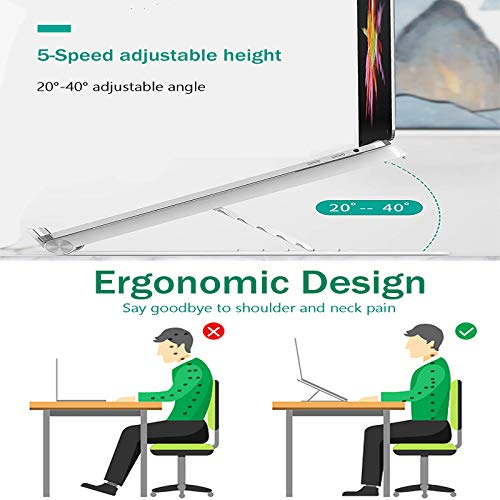 【Anti-Slip】Laptop Stand, Portable Laptop Holder Riser Computer Tablet Stand, Adjustable/Lightweight/Sturdy/Notebook Stand Mount Compatible with 10-17” Laptops/Notebook - White