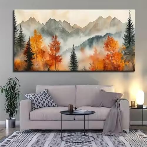 Nuage bleu et or peinture murale pour habiller grand mur vide