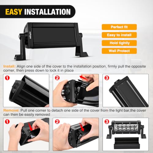 Image of Nilight 7.5 Inch 36 W Spot LED Light Bar Black Cover