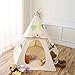 Lavievert Children Playhouse Huge Indian Canvas Teepee Kids Play House with Two Windows - Comes with A Canvas Carry Bag