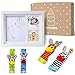 MIMUKIDS marco huellas bebe con sonajeros bebes pies y manos - regalo bebe originales marco para huella bebe con juguete para mano y pies son los mejores regalos originales para bebes recien nacidos