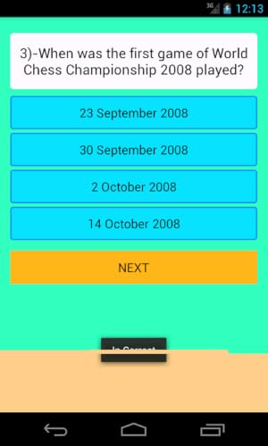 World Chess Championship 2008 Quiz – vue 2