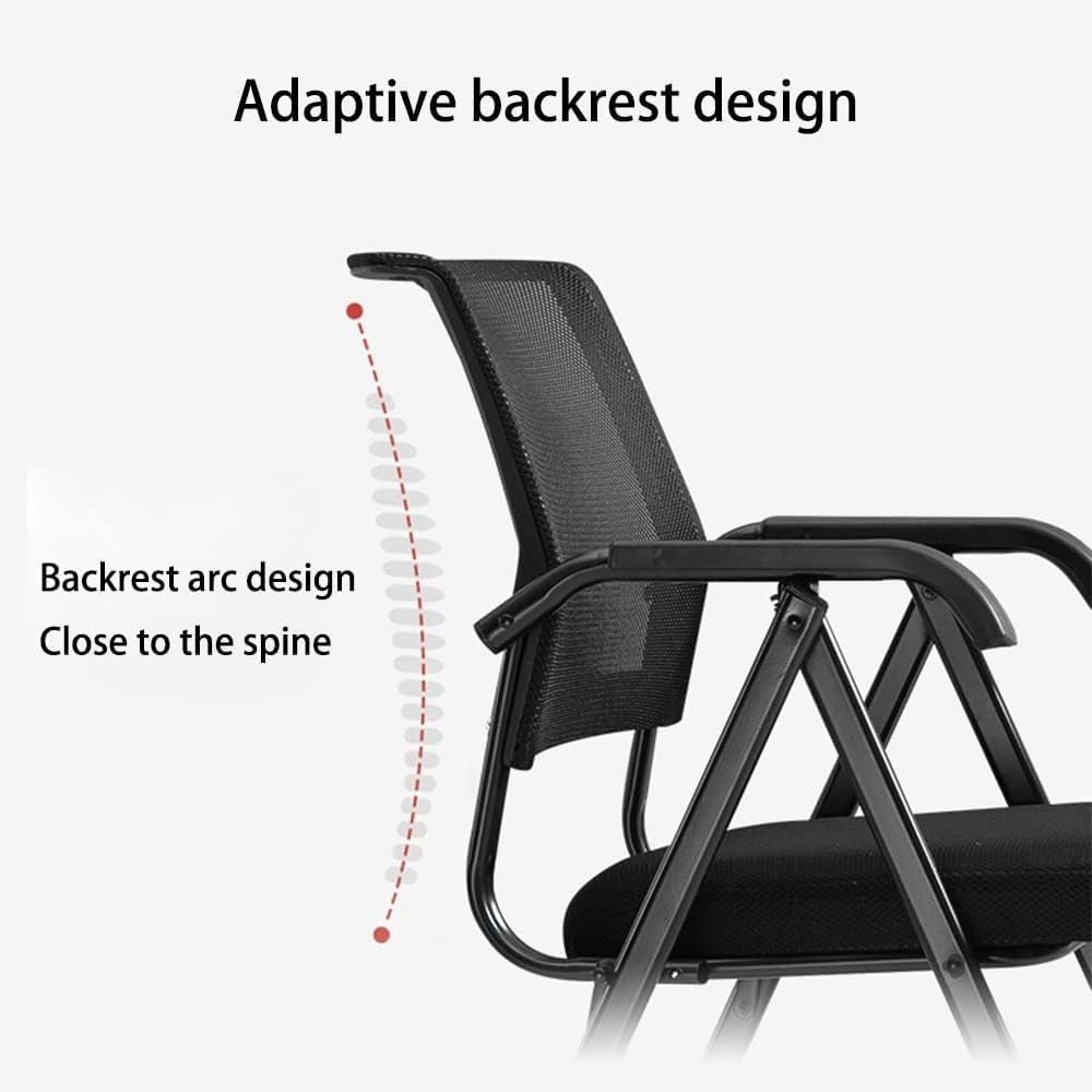 Folding Office Chair with Ergonomic Mesh Back and Padded Seat Foldable Desk Chair with Arms(Black)