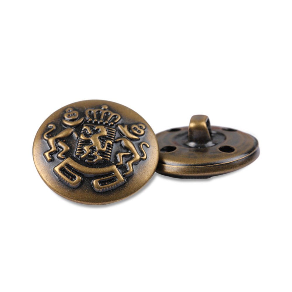 Boutons En Métal Doré Et Rouge