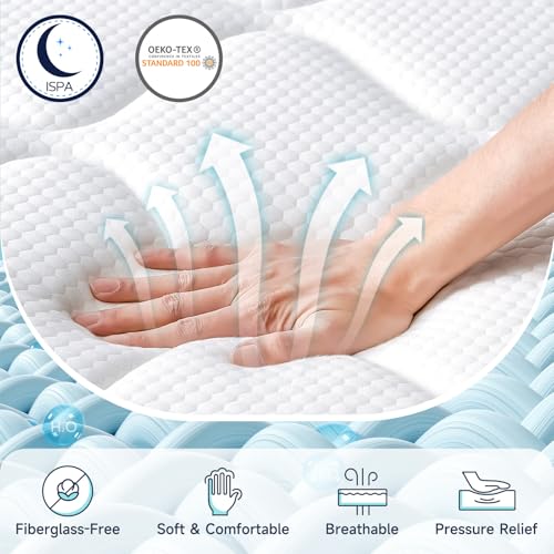 12 Inch Queen Size Hybrid Gel Memory Foam Mattress with Motion Isolation & Strong Edge Support - Medium Firm
