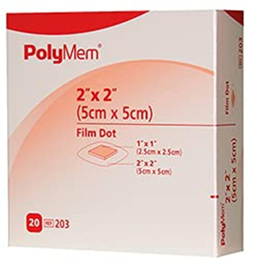 203 Dressing Polymem Film Dot Wound Foam 2X2" 20 Per Box Part No. 203
