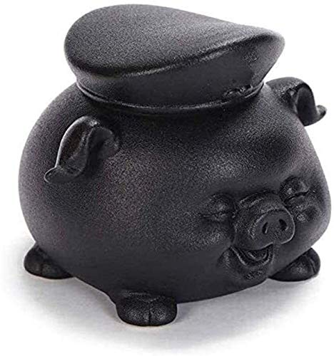 Despojos Mortales Urna Funeraria Cerdo Negro Modelo cremación urna funeraria Urna for Cenizas humanas Hecha a Mano en cerámica adecuados for el Cementerio entierro o nicho Cover