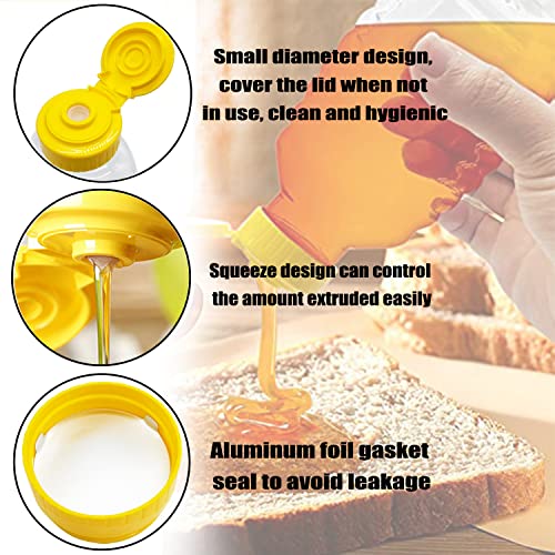 8 Pack 16 Oz Clear Plastic Honey Bottles,Refillable Food Grade Honey Container,Squeeze Honey Bottle Container Holder With Flip Lid For Storing And Dispensing #TOP2