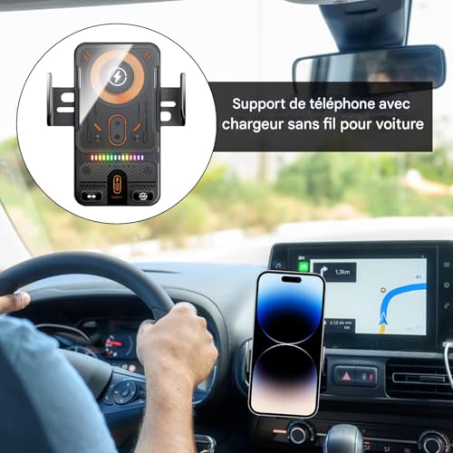 Cargador inalámbrico de coche para controlar tu música cómodamente en viajes largos 2