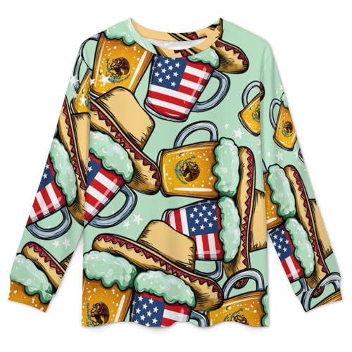Beer Mexican USA Flag Pajama Set Long Sleeve Lounge Sets Sleepwear 2 Pjs Nightwear for Men Women4