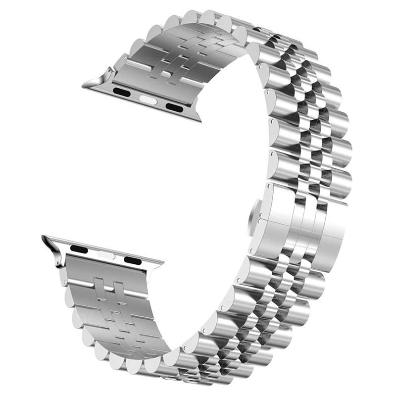 UniqTry Luxury 5-Beads Shape Metal Strap | Compatible Apple Watch Straps Bands 42mm 44mm 45mm 49mm | Replacement Belt For Apple Watch Series Ultra Series 8/7/SE/6/5/4/3/2/1 (Silver) (B0C722R8ZP) Amazon Price History, Amazon Price Tracker