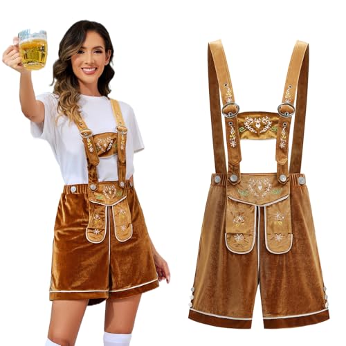 Populus Khaki Women Oktoberfest Lederhosen Outfit...