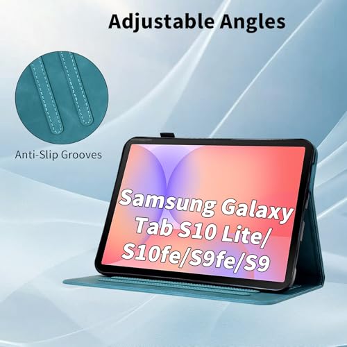 Coque Samsung Galaxy Tab S9 support arrière rigide cuir PU fleur stand