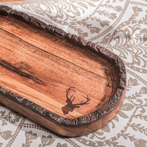 Image of Oh Deer Serving Platter | Deer Carving Multipurpose Platter for Snacks, Fruits & Desserts | Premium Table Decor Platter for Dining & Kitchen