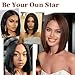 shufang Light Brown Bob Wig for Black Women Straight Bob Wig Natural Hair Synthetic Short Bob Wig for Daily