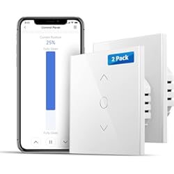 Sonoff Mini Sin Neutro Meross Interruptor de Persianas WiFi - Interruptor de Cortina LED Inteligentes, Compatible con Alexa y Google Assistant, Control por Porcentaje, 2.4GHz, 2 Piezas (Necesita Cable Neutro)
