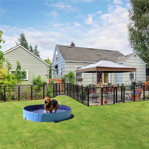 Image of Yaheetech 32in x 4ft Rustproof Foldable Metal Decorative Garden Fence | Durable Metal Frame, Tool-Free Quick Setup,Custom Multi-Shape,Fold Flat Storage, Multi-Scene For Garden Patio RV Camping