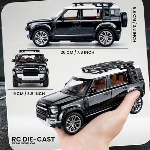Image of Zest 4 Toyz Die Cast Remote Control Car Toy for Kids Die Cast Metal Car with Mist Spray Action Rechargeable Off Road RC Vehicle for Boys & Girls Age 3+ (Black)