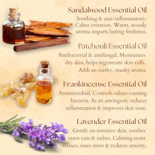 Image of 100% Natural Roll On Deodorant | 24 Hour Body Odour Protection | Sandalwood & Frankincense Essential Oils | ZERO Alcohol | For Women & Men