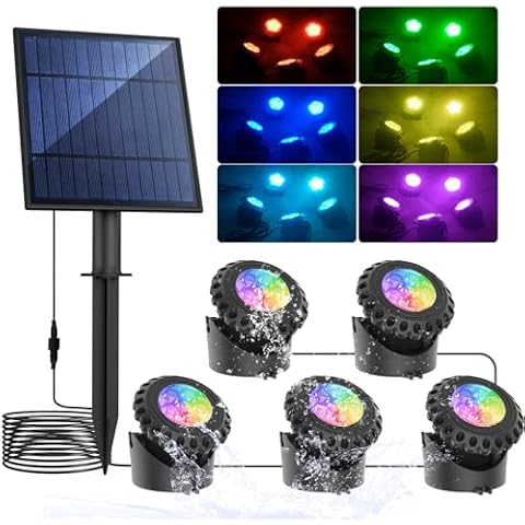 T-SUN Solar Underwater Pond Lights with RGB Cover