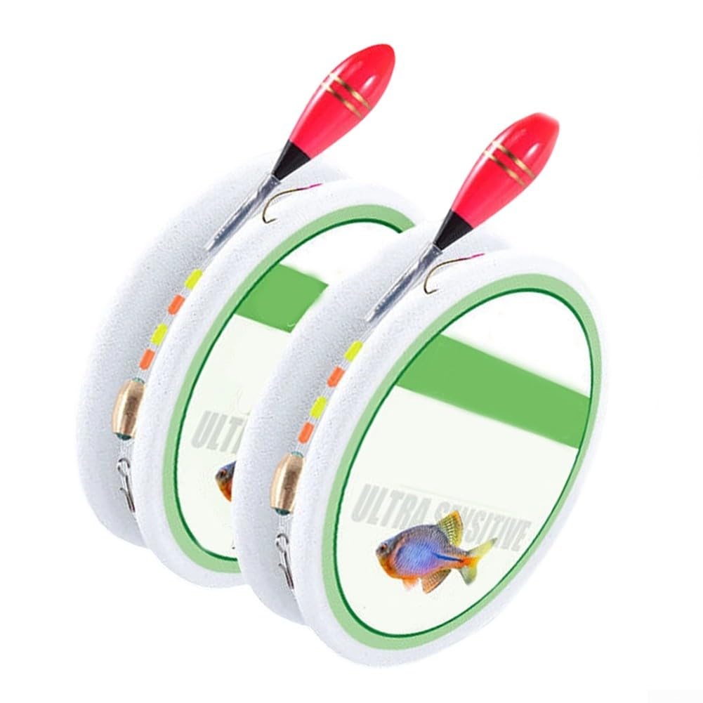 Entgoinggo Japanese Style Pre-Tied Fishing Rig Set For Small Fish Like Bitterling Ready To Use Stream And Pond Tackle With Float And Extra Hooks(D)