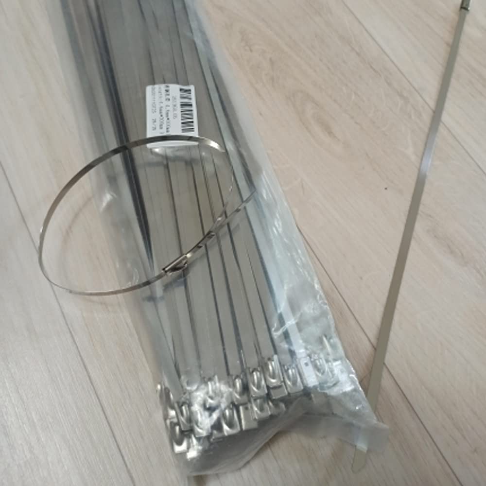 Bridas for Cables, Bridas con Cierre de Cremallera, 100 Unidades, Bridas metálicas con Cierre de Cremallera Multiusos, Bridas de Acero Inoxidable con Cierre automático(4.6mmx250mm)