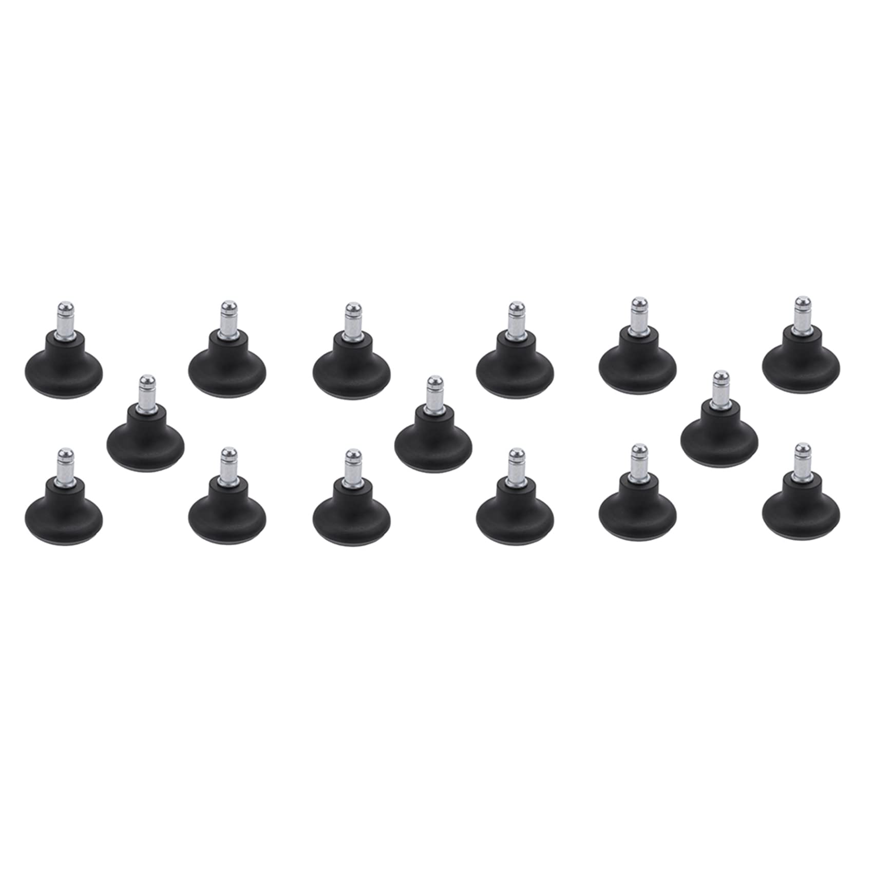 Jnchdghwa Black& Gray 15Pcs Bell Glides Replacement Chair Wheels Stopper Chair Swivel Caster Wheels, 2 Inch Stool Bell Glides