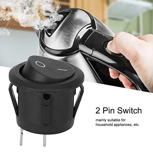 image for Felenny 10pcs Rocker Power Switch KCD1 Rocker Switches 2Pin Round Boat