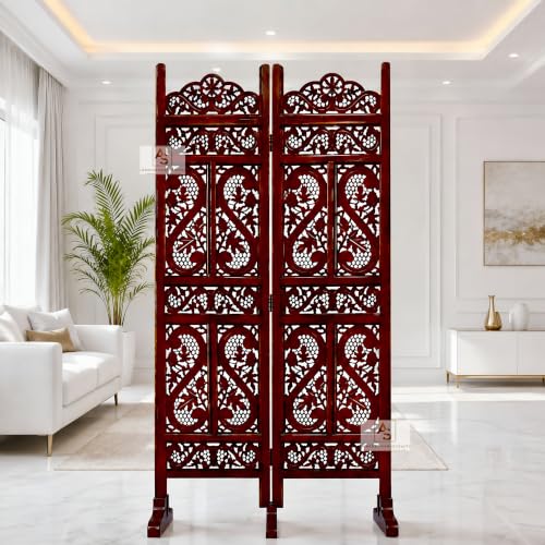 Image of Partition for Living Room,Divider,Partition Wall Room Divider Screen Separator, Wall Panel Divider for Hall | Bedroom |Office | Puja Room | Restaurant S Design (2 Panel with Stand)