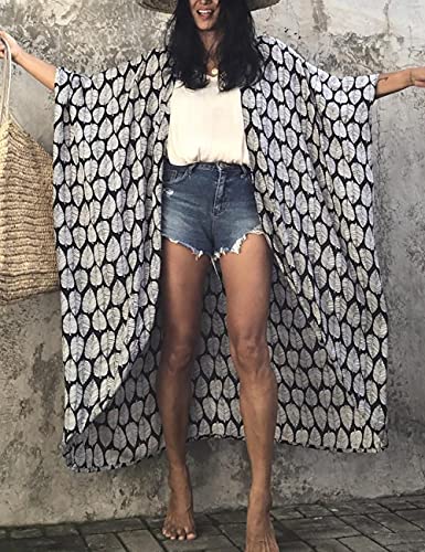Image of Bsubseach Stylish Tie Dye Open Front Long Kimono Swimsuit Coverup for Women | Loose Fit Boho Style Bathing Suits Cardigans,Summer Causal Resort Wear