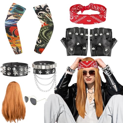 Disfraces de Rock Accesorios, Kikuo Punk Runk Gótico Rockero Kit
