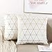 NordECO HOME Lot de 2 Housse de Coussin en Velours avec Lignes de Timbre Or Motif Triangle taie d'oreiller Souple pour canapé-lit décoration de noël Blanc 45x45 cm
