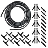 Opuweiy 30PCS Car Windshield Washer Hose, Rubber Anti-aging Vehicle Windshield Washer System Connection Kit, 13.1 Ft Hose with T Y I Connectors, Universal for Most Car Water Pumps (Black)