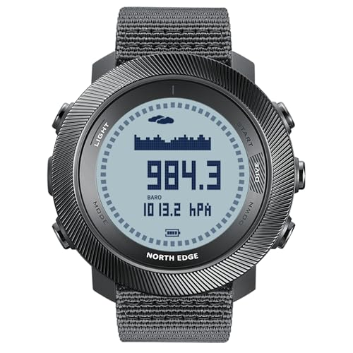 NORTH EDGE Apache D Outdoor Dive Watch for Men, Recreational Freediving Snorkeling Watch with Depth Water Temperature Tracking, Altimeter Barometer Compass, Large Display, 10 ATM Waterproof, Rechargeable