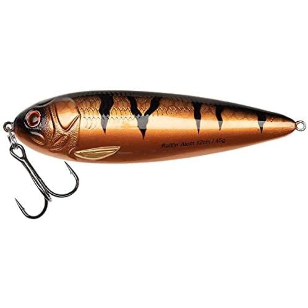 Abu Garcia Rattlin' Atom Hard Bait Fishing Lure - Extra Loud Rattle & Sharp Treble Hook, Burbot