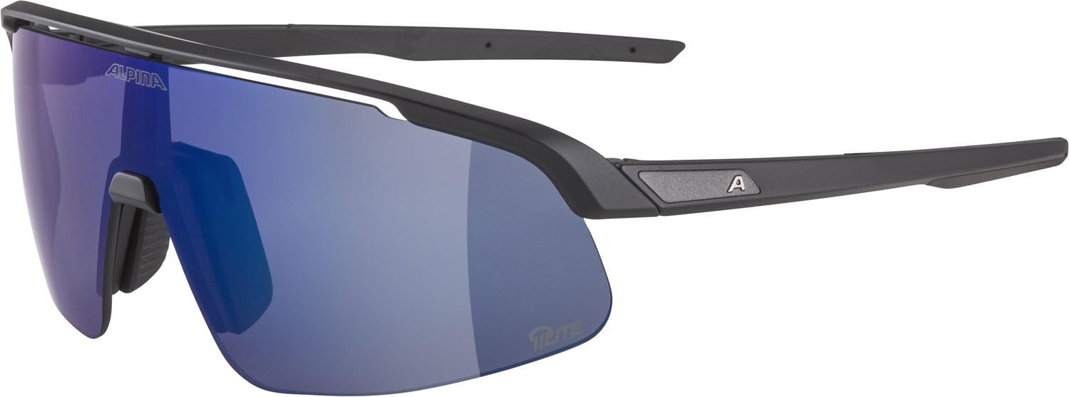 ALPINA Turbo Pro S Q-LITE okulary sportowe dla dorosłych, czarne matowe, jeden rozmiar, 100% ochrona przed promieniowaniem UV-A, UVB i UV-C