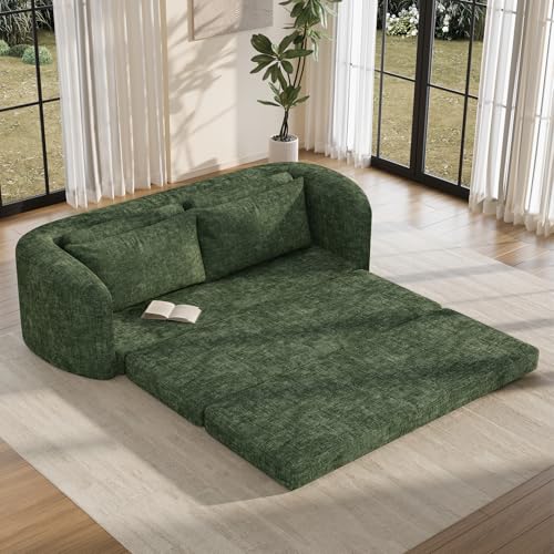 Image of Vesgantti 86.6 inch Convertible Folding Sofa Bed, 2 in 1 Futon Couch, Green