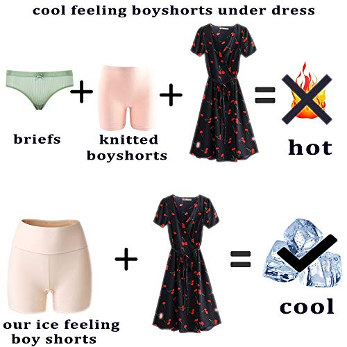 PRETTYWELL Slip Shorts Women Cooling Comfortable Under Dress Boy Shorts Pack for Women Plus Size Smooth Shorts Underwear Anti Chafing(H-Black XXL) - Thumbnail 3