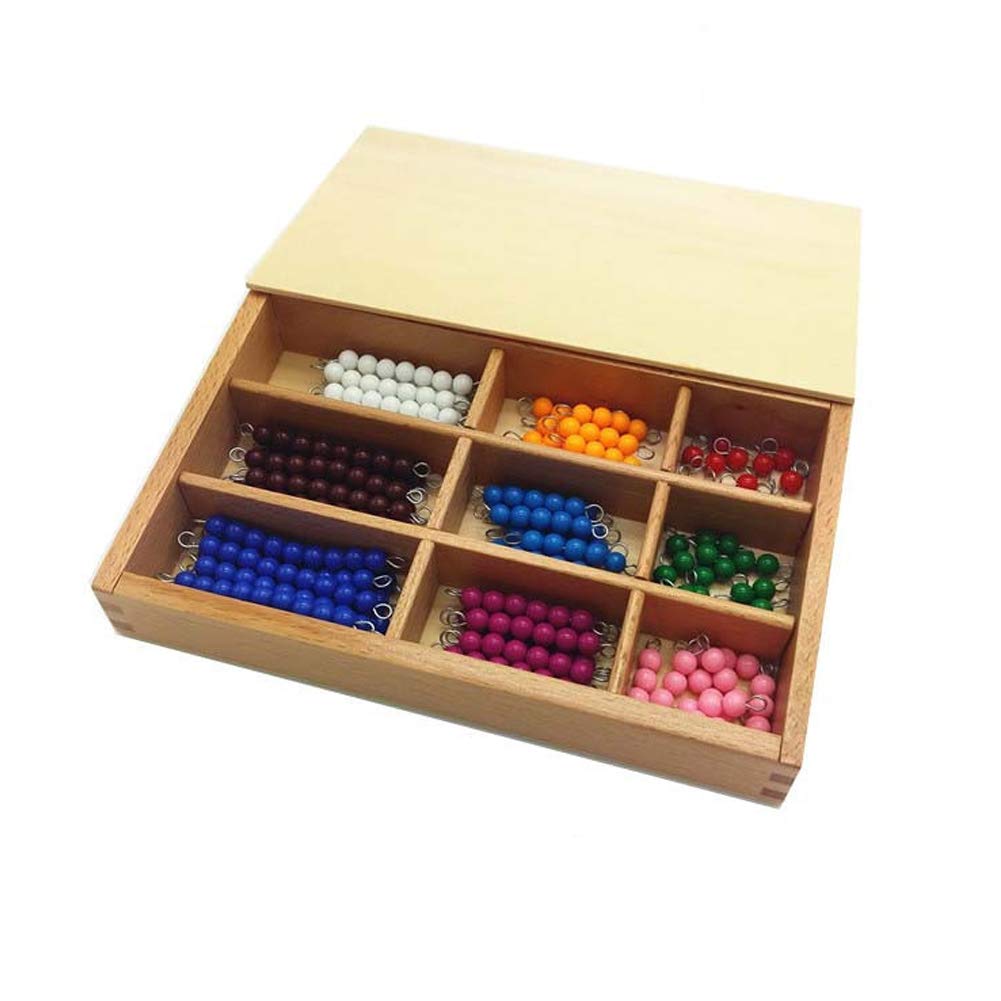 Cuteam Math Toy, Woo-den Montessori Math Bead Board Number Cognition Toy Kids Baby Early Learning