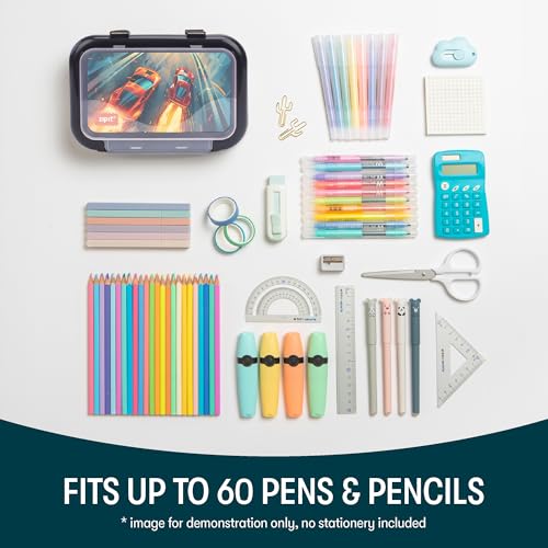Image of ZIPIT: Pencil Box Bundle: Soccer & Race Car - Recycled Plastic Cases, Large Capacity Storage Organizers, School Supplies-Stationary, Kids-Girl-Boy