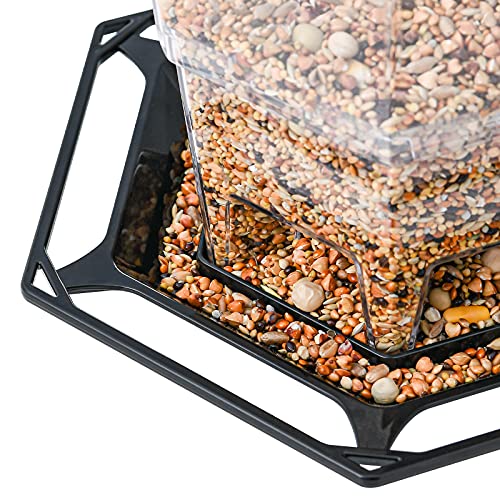Jealoeur Bird Feeders for Outside Bird Feeder, with a Latch Feature ,Retractable Bird Feeder, Wild Bird Seed for Outside Feeders for Outside and Garden Decoration Yard for Bird Watchers (Black)