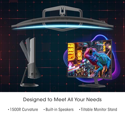 Image of New! Sceptre Curved 32 inch Prime Gaming Monitor 1080p 1500R 110% sRGB HDMI X2 up to 240Hz, DisplayPort X2 up to 260Hz FreeSync Premium 1ms Build-in Speakers, Machine Black 2027 (C325B-FW260D.A1)