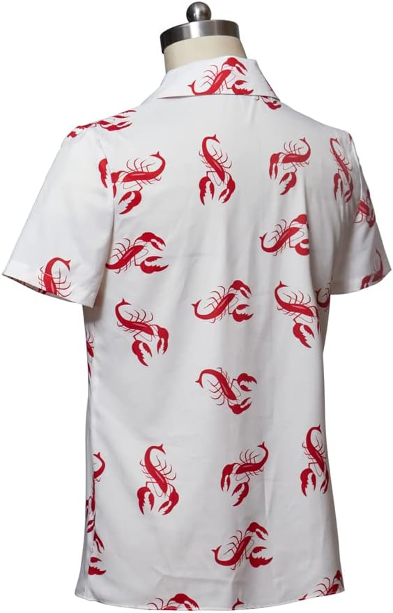MelangCos Men's Kramer Lobster Shirt Button-Up White Shirt Short Sleeve Hawaiian Shirts - Image 8