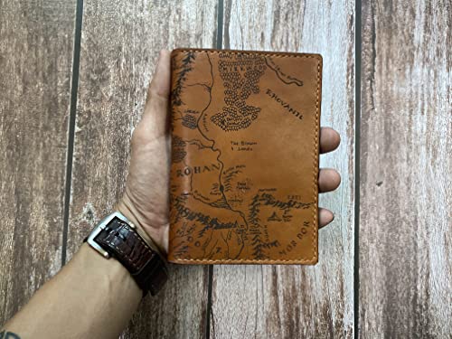 Mayan Corner - Vintage Middle Earth Map Passport Wallet, Travel Leather Case, Leather Bifold Passport And Card Holder #TOP3