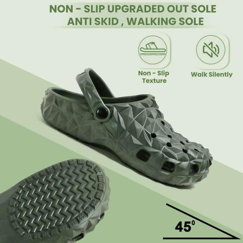 Image of Men's Lightweight Classic Clogs Sandals with Adjustable Back Strap Stylish & Anti-Skid Waterproof & Everyday Use Mules for Men's & Boy's