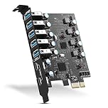 7-Port PCIe USB 3.0 Expansion Card (5x Type-A, 2x Type-C) Internal USB3 Hub Converter for Desktop PC Support Windows Mac OS