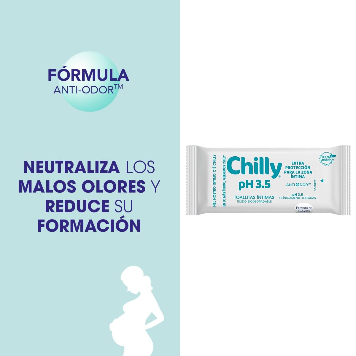Chilly Pocket - Toallitas Ph 3.5, Íntimas Aptas Para Uso Diario, Fórmula Extra-protección, Es, 12 Unidad